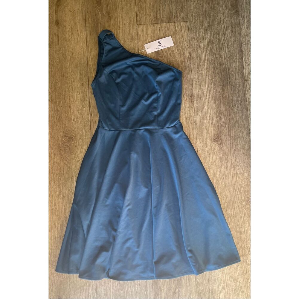 JASAMBAC Short Prom Cocktail Party Dress Blue Small No Bow New